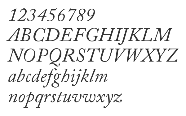 Скачать шрифт Adobe Caslon Pro Italic