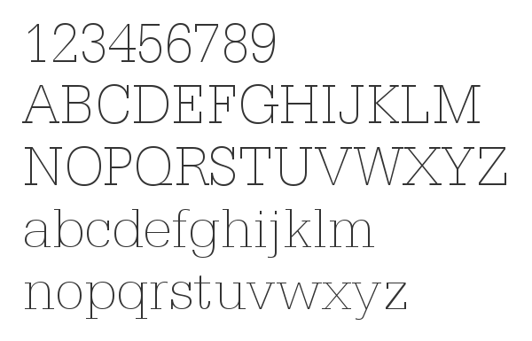 Скачать шрифт Serifa Th BT Thin