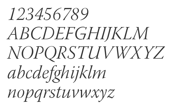 Скачать шрифт Warnock Pro Light Subhead Italic