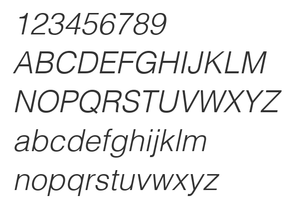 Скачать шрифт Helvetica LT Light Italic