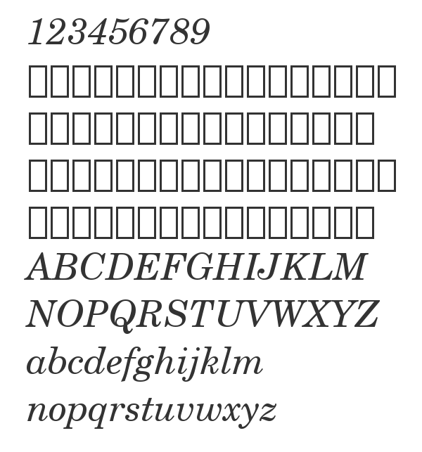 Скачать шрифт Century Schoolbook SWA Italic