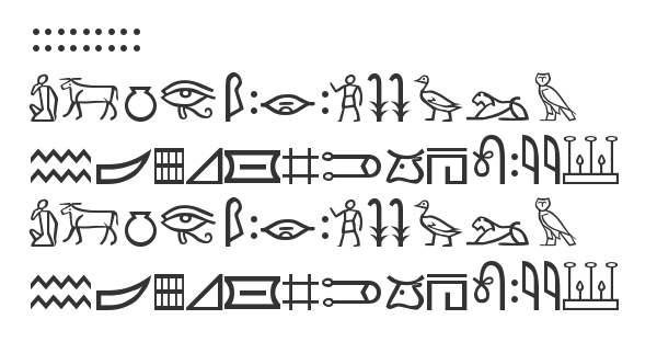 Скачать шрифт Meroitic - Hieroglyphics Regular