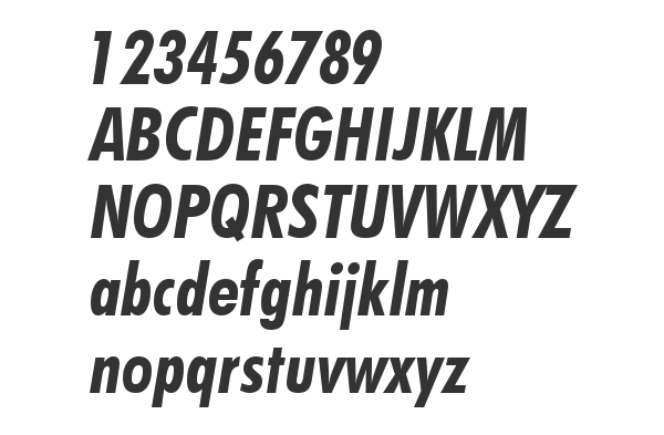 Скачать шрифт Futura BdCn BT Bold Italic