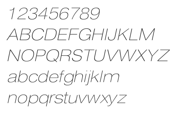 Скачать шрифт HeliosExtThin Italic