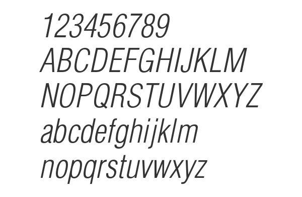 Скачать шрифт HeliosCondLight Italic