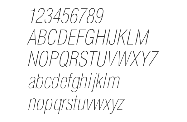 Скачать шрифт HeliosCondThin Italic