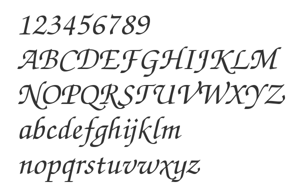 Скачать шрифт Zapf ChanceC Italic