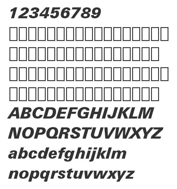 Скачать шрифт Zurich Blk BT Black Italic