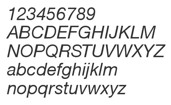 Скачать шрифт Helvetica CE 55 Roman Italic