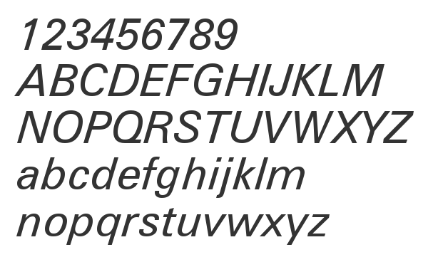 Скачать шрифт Zurich BT Italic