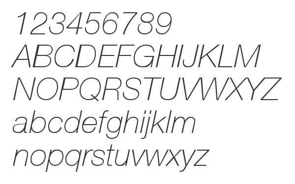 Скачать шрифт Helvetica CE 35 Thin Italic