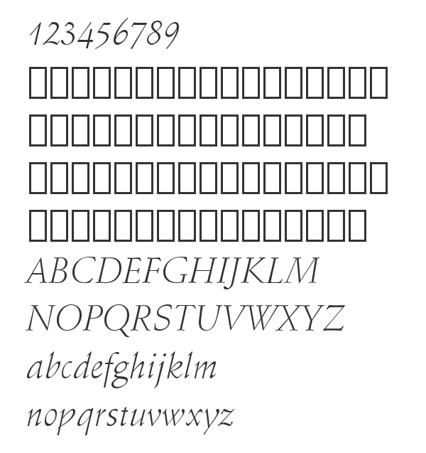 Скачать шрифт Schneidler Lt BT Light Italic