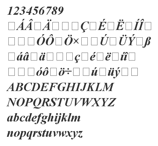 Скачать шрифт Times New Roman CE Bold Italic