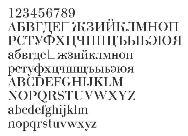 Скачать шрифт UkrainianBodoni Regular