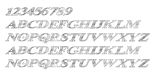 Скачать шрифт Occoluchi Italic Outline Regular