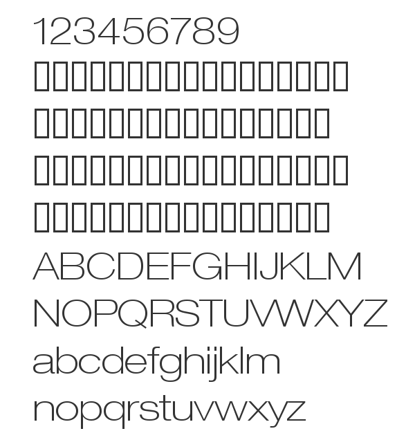 Скачать шрифт HelveticaNeue LT 33 ThinEx Regular