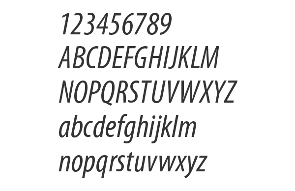 Скачать шрифт Myriad Pro Cond Italic