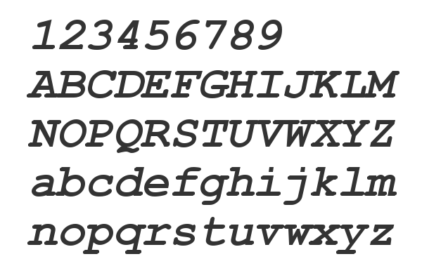 Скачать шрифт Courier New CE Bold Italic