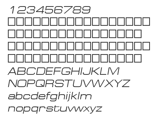 Скачать шрифт Europe_Ext Oblique