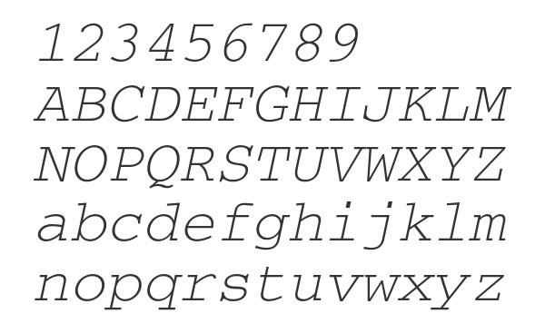 Скачать шрифт CourierC Italic