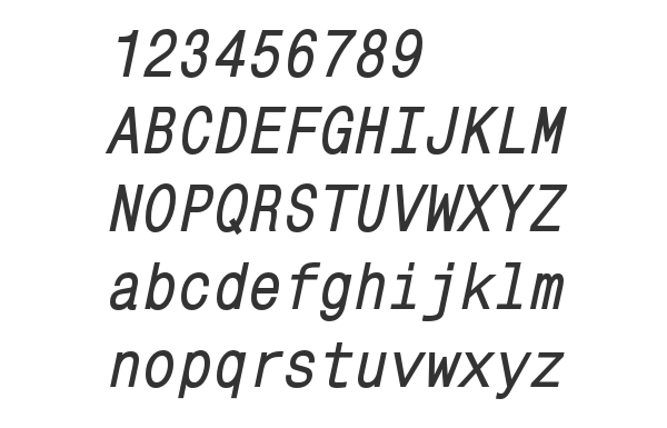 Скачать шрифт MonoCondensedC Bold Italic