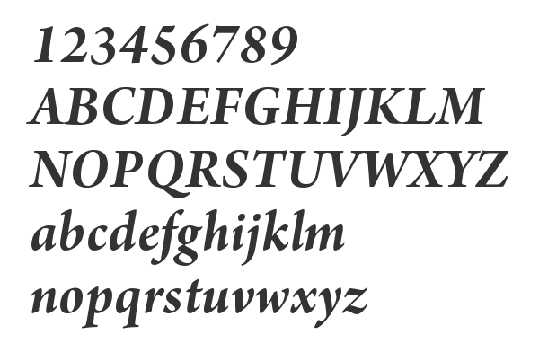 Скачать шрифт Arno Pro Subhead Bold Italic