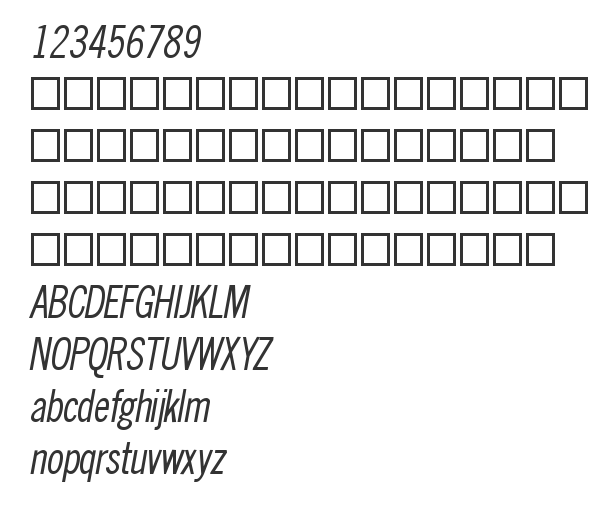 Скачать шрифт NewsCondensed Oblique