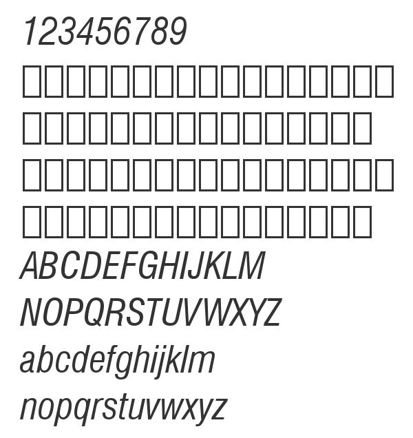 Скачать шрифт Swis721 Cn BT Italic