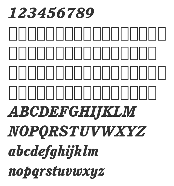 Скачать шрифт Cushing Hv BT Heavy Italic