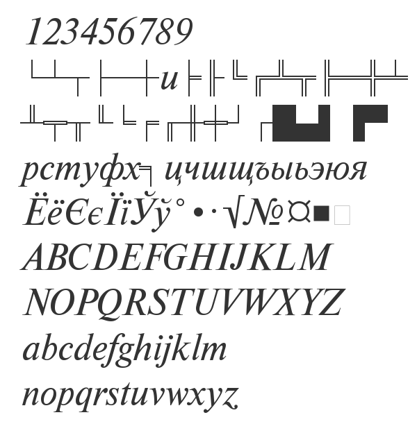 Скачать шрифт NewtonDOSCTT Italic