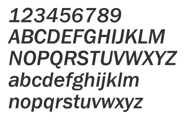 Скачать шрифт FranklinGothicMediumC Italic