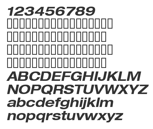 Скачать шрифт HelveticaNeue LT 53 Ex BoldOblique