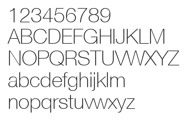 Скачать шрифт Helvetica CE 35 Thin Regular