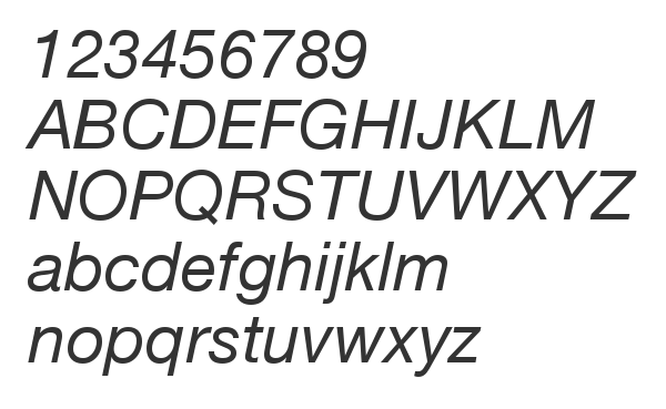 Скачать шрифт HelveticaNeue LT 55 Roman Italic