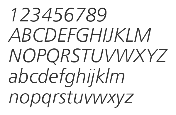 Скачать шрифт Humnst777 Lt BT Light Italic