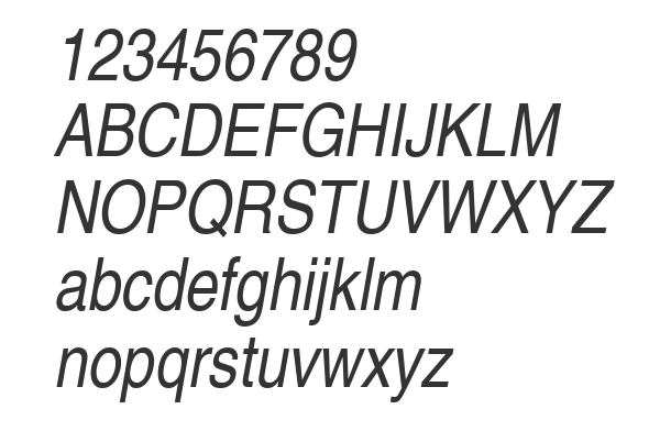 Скачать шрифт Helvetica LT Narrow Italic