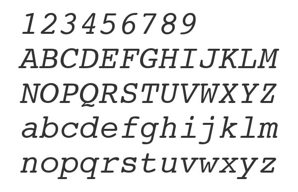 Скачать шрифт Courier SWA Italic