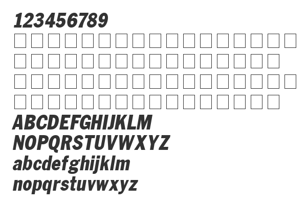 Скачать шрифт Franklin Cond. Gothic ITALIC