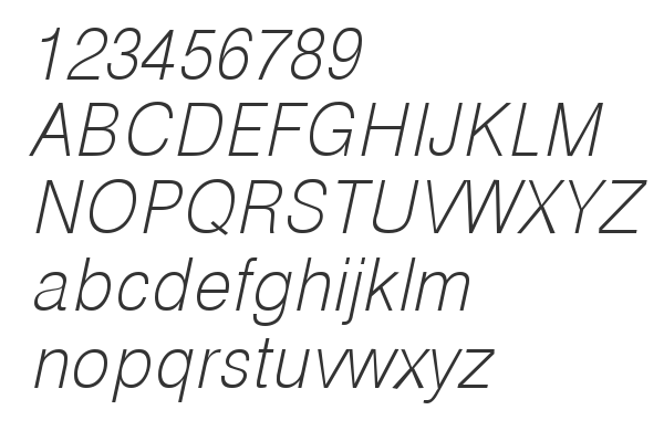 Скачать шрифт HebarExtraLight Italic