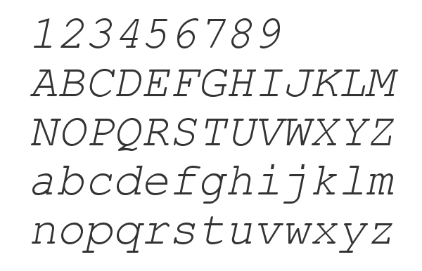 Скачать шрифт Courier New CE Italic