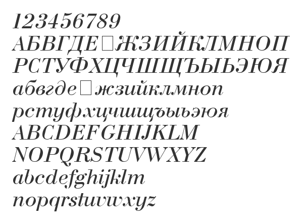 Скачать шрифт UkrainianBodoni Italic