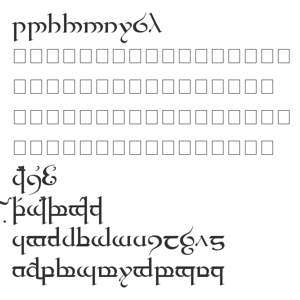 Скачать шрифт Tengwar Quenya Regular