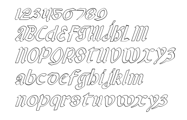 Скачать шрифт Valerius Outline Italic Italic