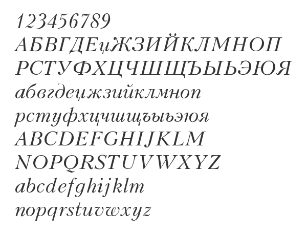 Скачать шрифт Peterburg Italic