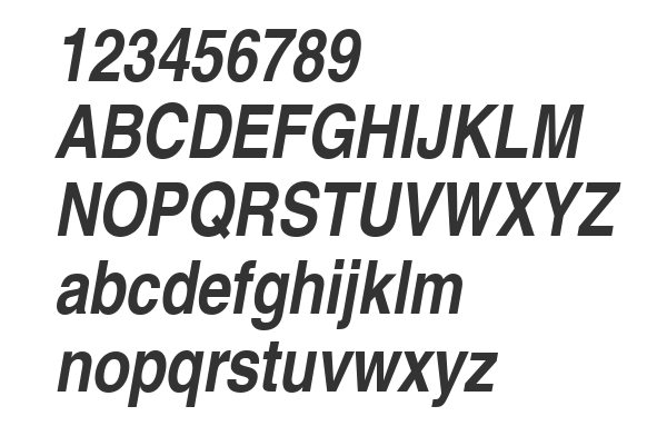 Скачать шрифт Helvetica LT Narrow Bold Italic