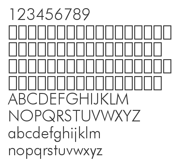 Скачать шрифт Futura Lt BT Light