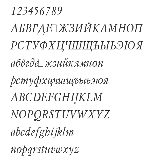 Скачать шрифт Mysl Narrow Italic