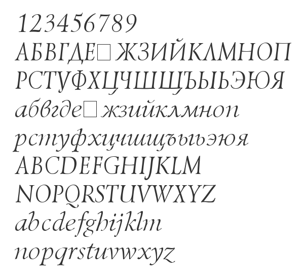 Скачать шрифт UkrainianGoudyOld Italic