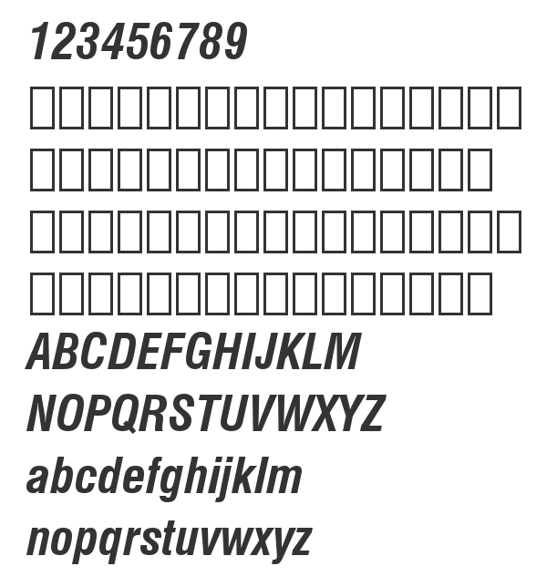 Скачать шрифт Swis721 Cn BT Bold Italic