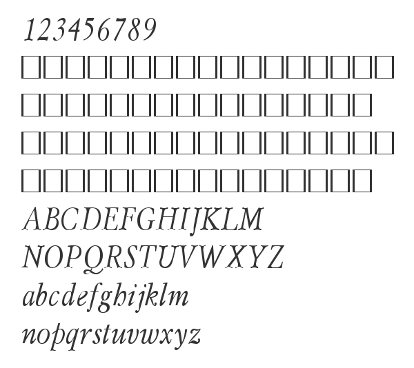 Скачать шрифт MyslNarrowC Italic